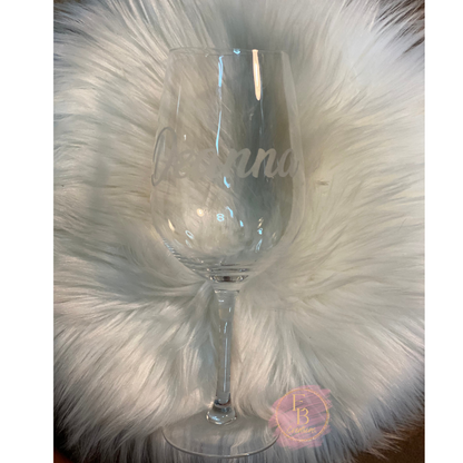 Custom Personalized Etched wine glass