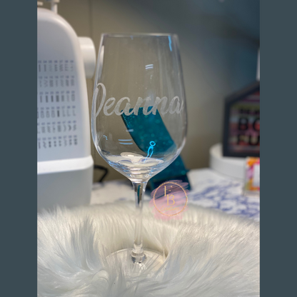 Custom Personalized Etched wine glass