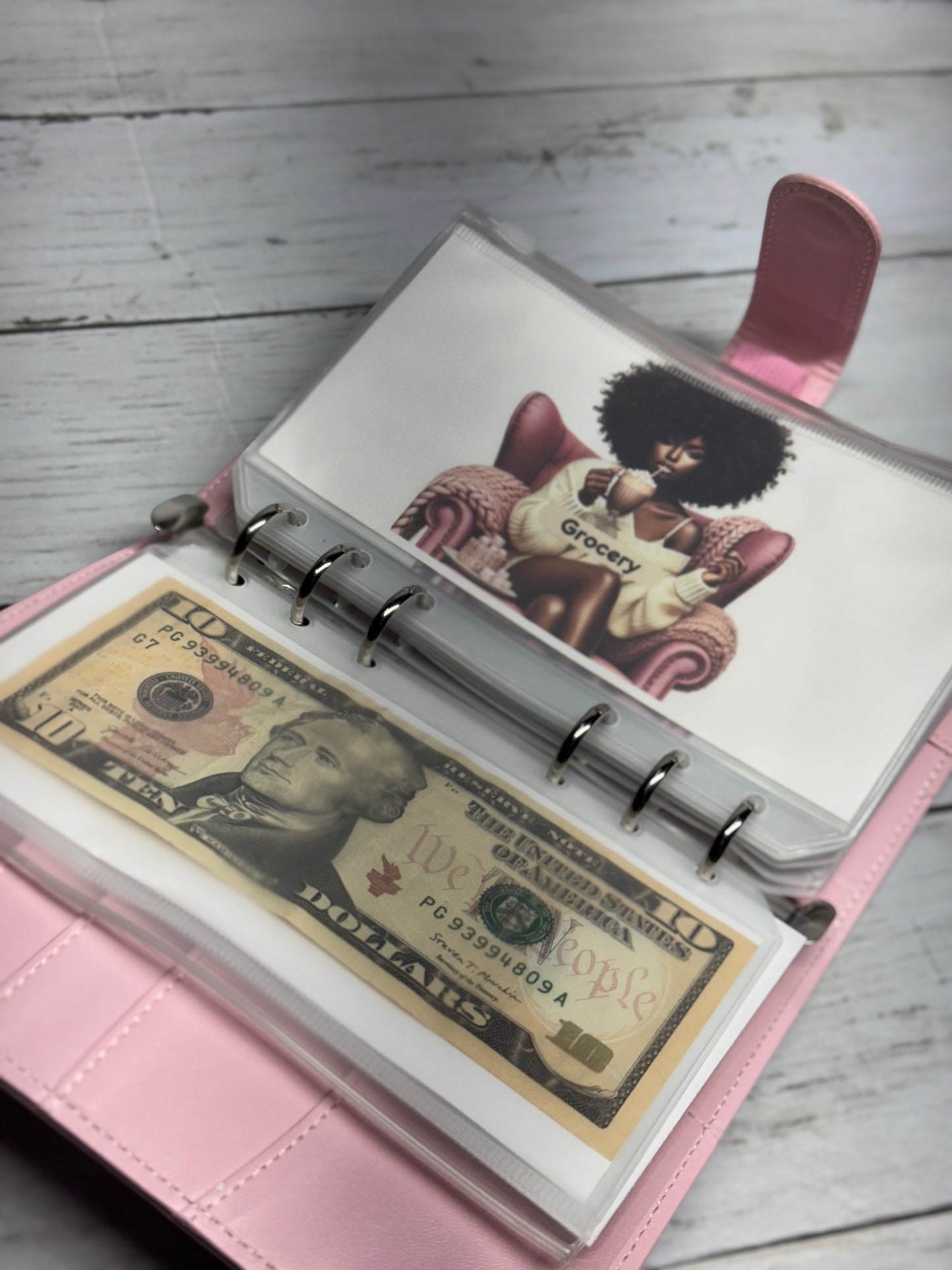 Pink Cash Envelope Binder System