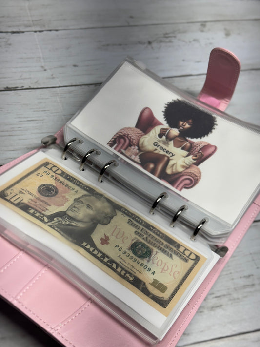 Pink Cash Envelope Binder System